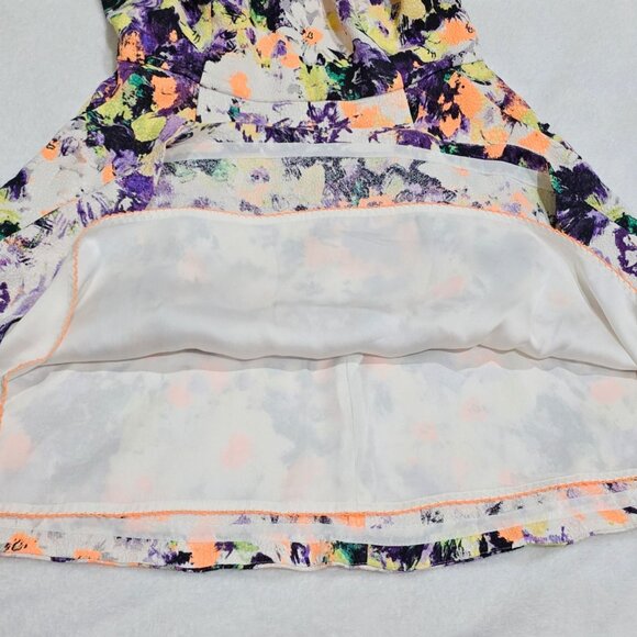 Anthropologie Maeve Lemon Garden Dress W/ Pockets, Cottagecore White Purple 4p - Picture 4 of 11